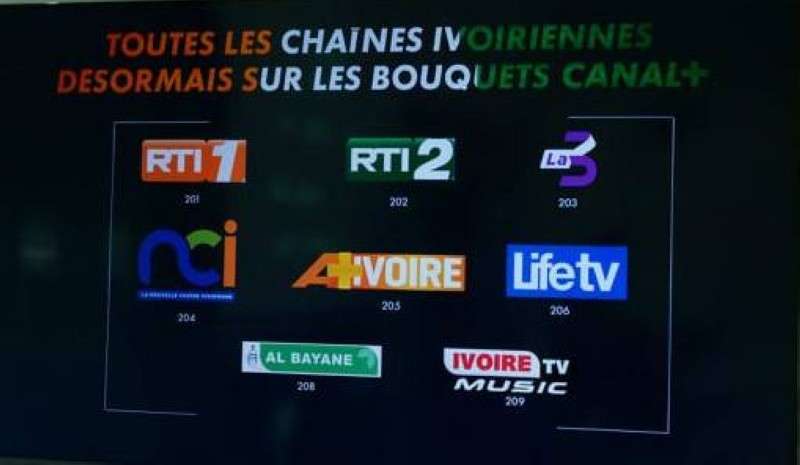 Toutes les chaines ivoiriennes disponibles dans les bouquets Canal+ et 15 nouvelles chaînes